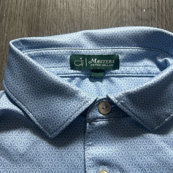 2024 Masters Tournament Peter Millar Performance Polo Light Blue Mens Size S - Picture 3 of 4